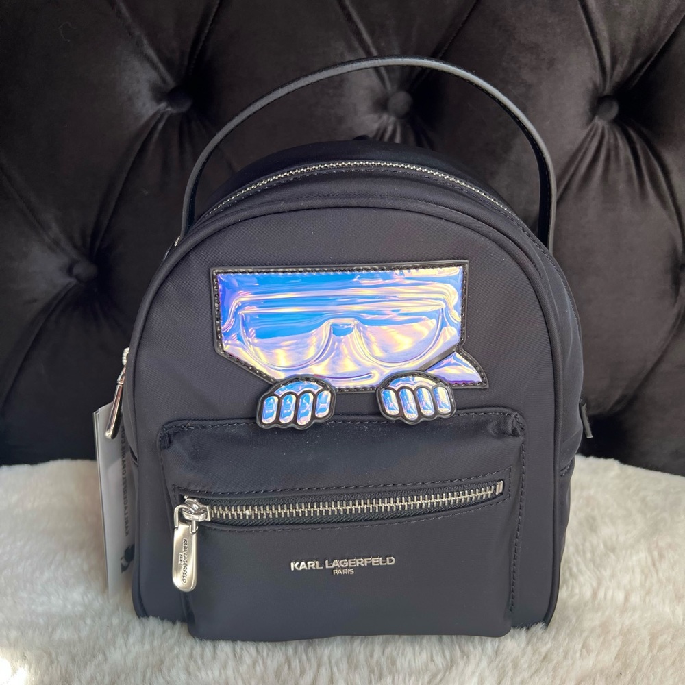 Karl Lagerfeld Mini Paris Backpack Holographic